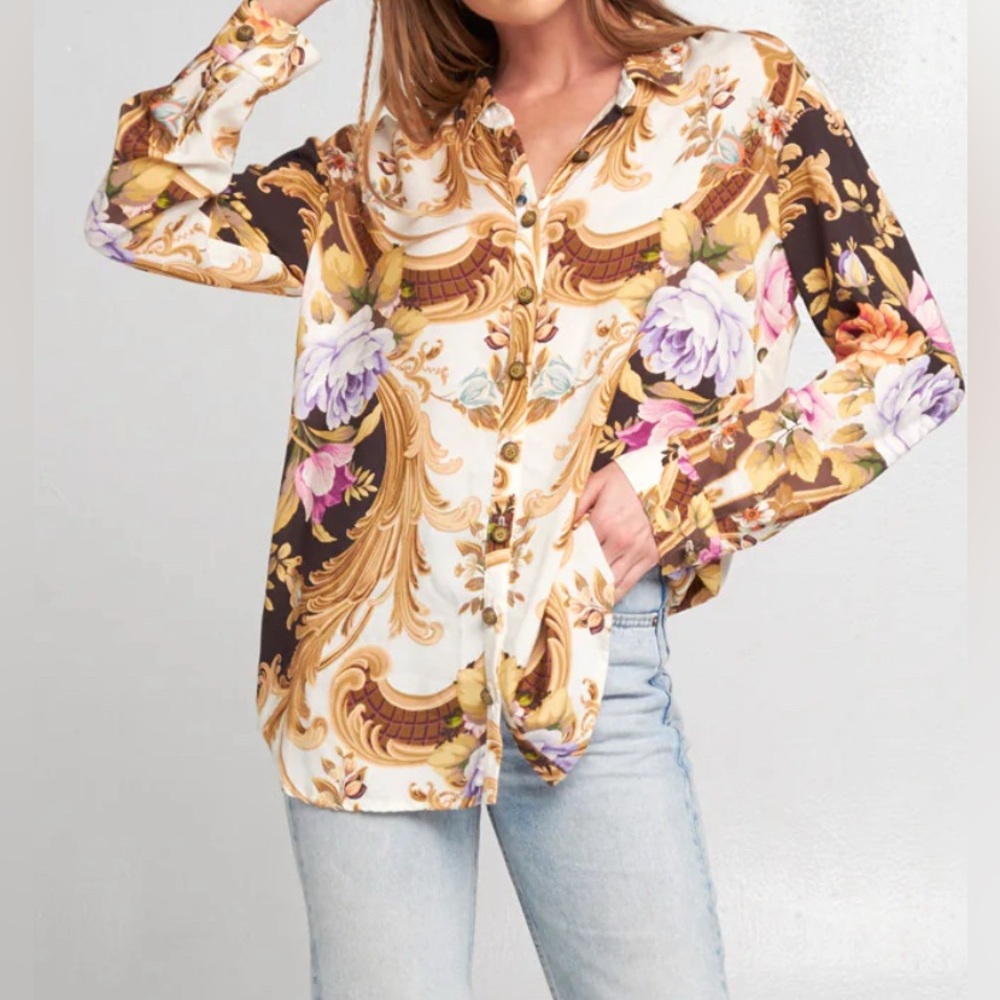 NWT ARATTA SILENT JOURNEY GIANI BLOUSE SZ SMALL